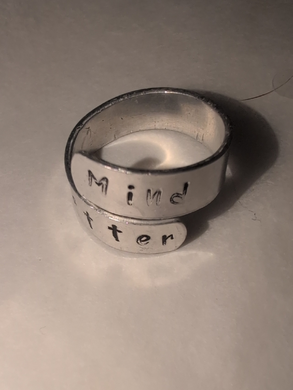 ❤️‍🔥10/$10❤️‍🔥 Silver Wrap Ring with 'Mind + Matter' Text